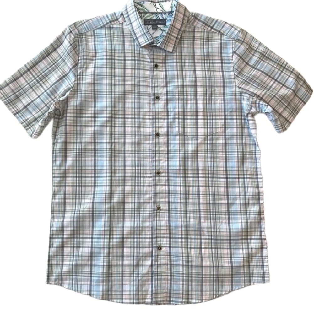 Ike by Ike Behar Plaid short sleeve button shirt NWOT RN# 87986 3K8 mens